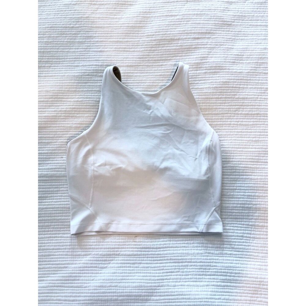 lululemon cropped white tank top with built in support | size 4